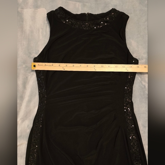 Chaps Black Sleeveless Dress With Sequin Detail, Size S (1105) - Picture 7 of 9